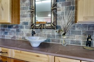 Custom concrete residential vessel sink