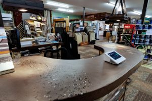 Custom concrete commercial countertop